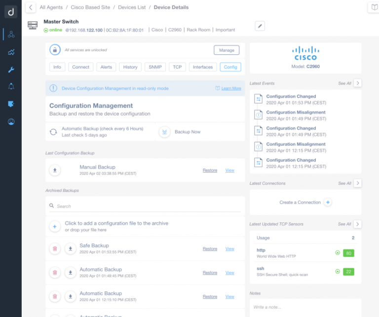 Network Configuration Management Domotz Help Center