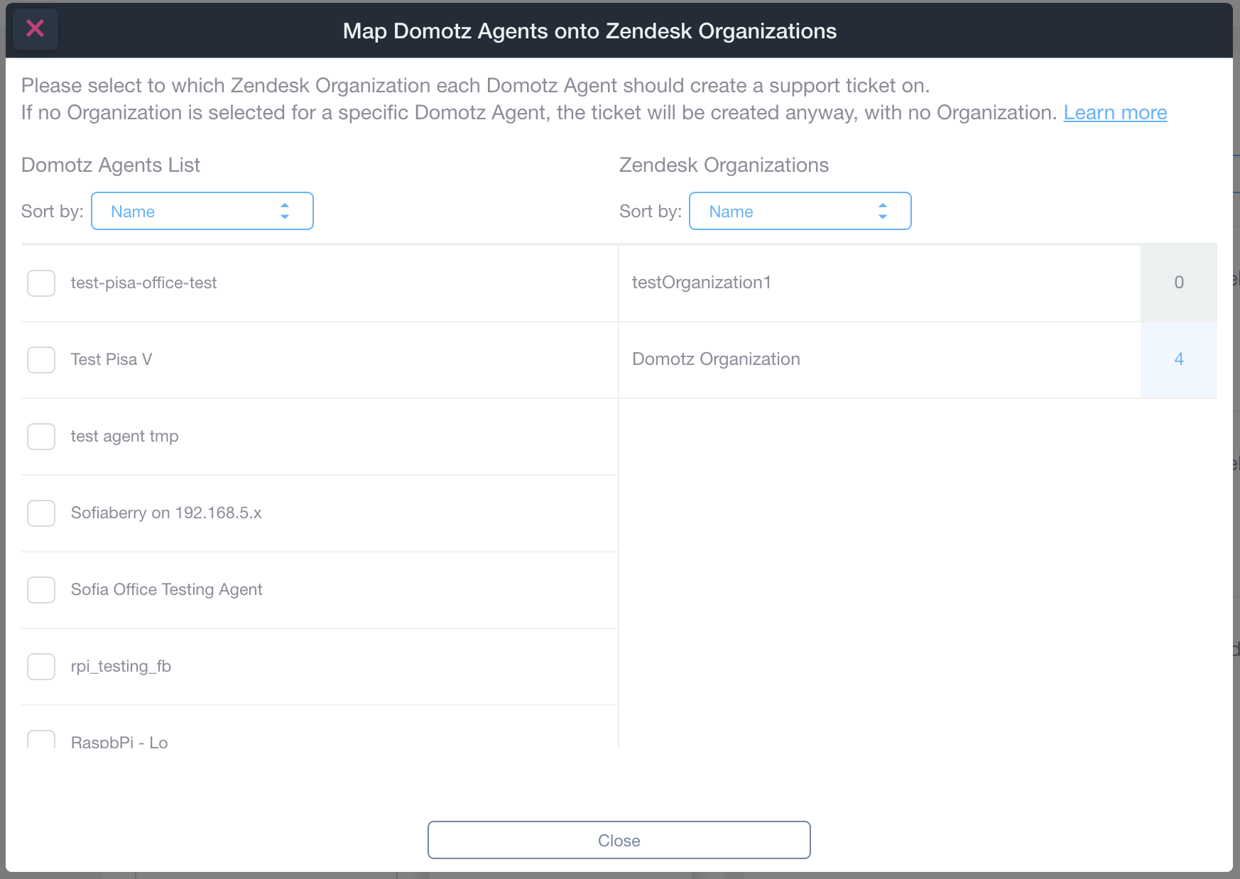 Domotz Zendesk screenshot 2 of the Domotz dashboard