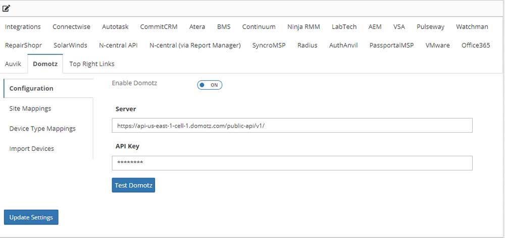 Domotz IT Portal integration screenshot 5