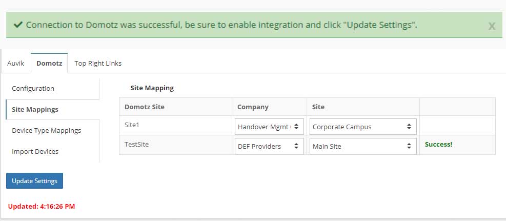 Domotz IT Portal integration screenshot 6