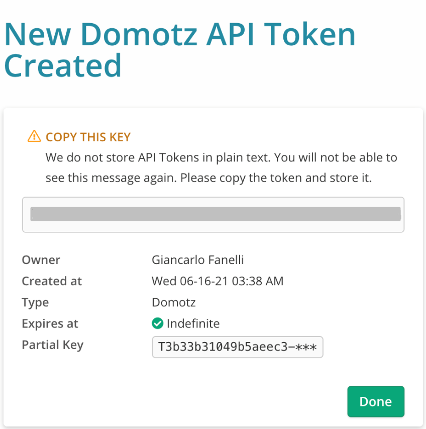 Creating a new custom API token screen for us with Syncro