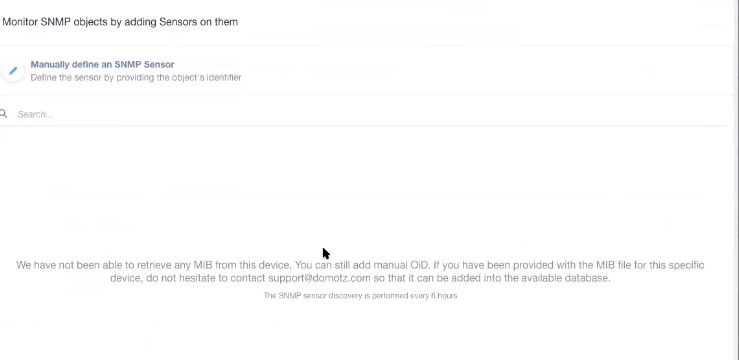 MIB for SNMP automatically detected by Domotz