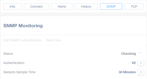 SNMP monitoring status checking