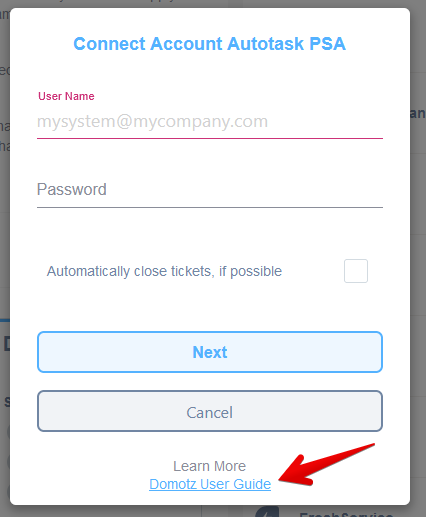 Showing how you can connect your ticketing system to Domotz