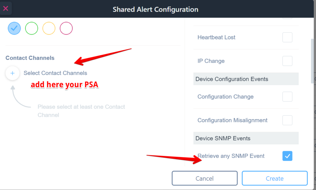 create a custom SNMP alert