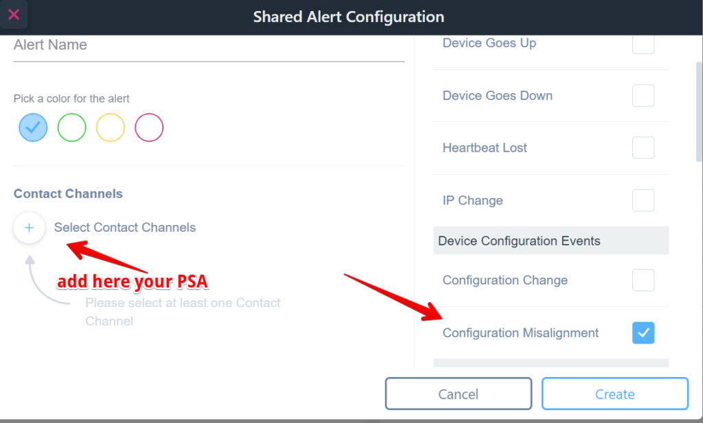 Shared Alert Events Configuration Misalignment