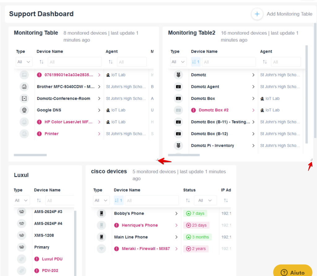 Showing how you can resize a Monitoring Dashboard