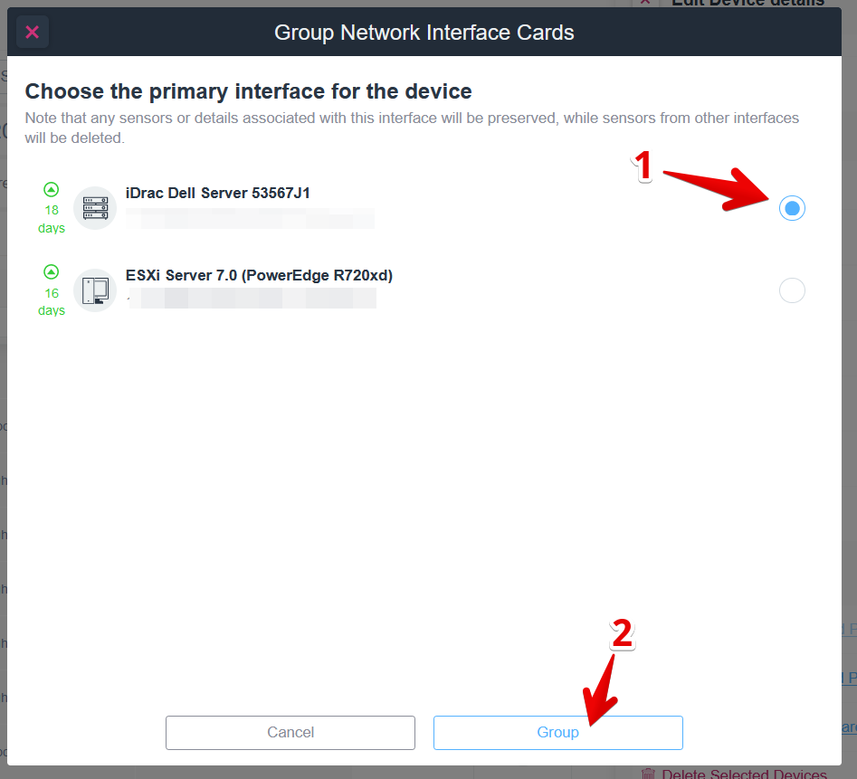 group network interface cards group device interfaces