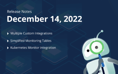 December 14, 2022 – Multiple Custom Integrations, Simplified Monitoring Tables, Kubernetes Monitor Integration