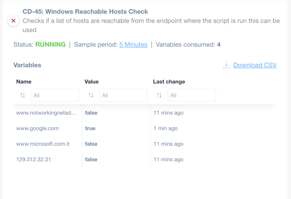 Windows Endpoint Monitoring for reachable hosts