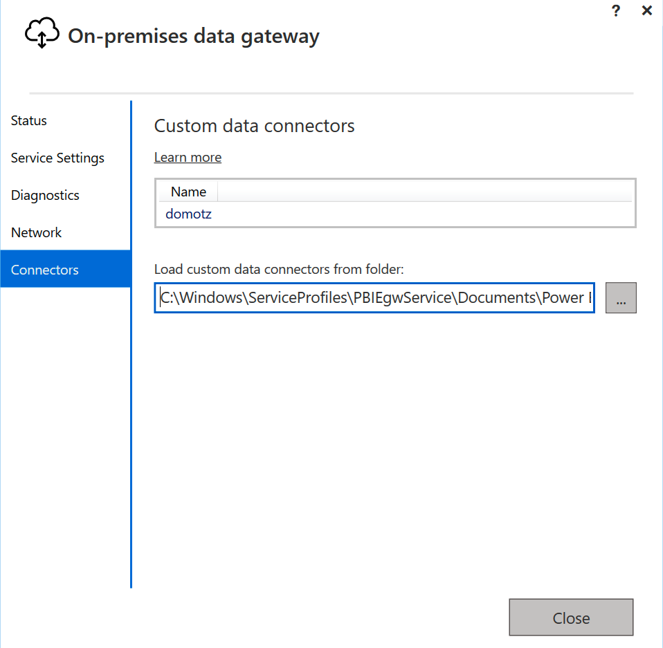 Domotz connector loaded after you restart your gateway service