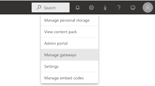 Manage Gateways option