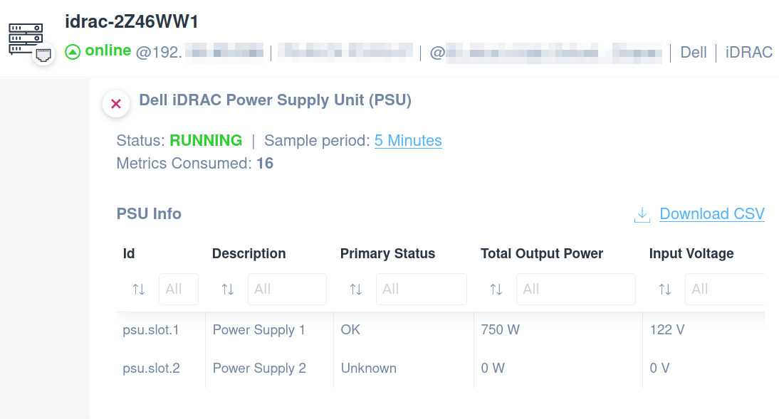 Dell iDRAC custom script about PSU