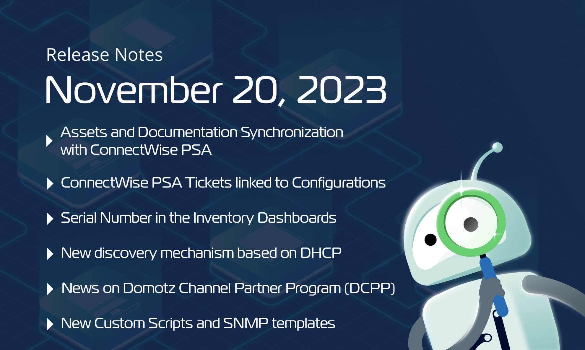 Domotz release notes november 2023