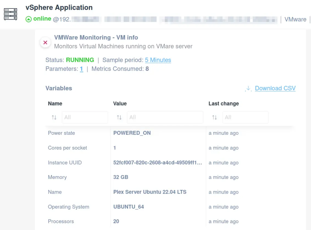 VMware Monitoring VM info