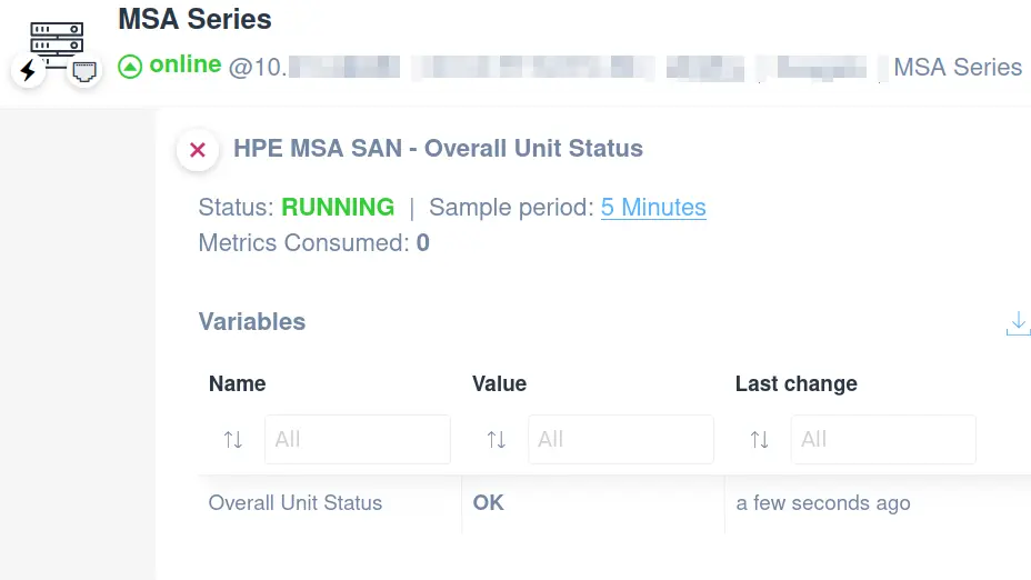 HPE MSA SAN overall unit status