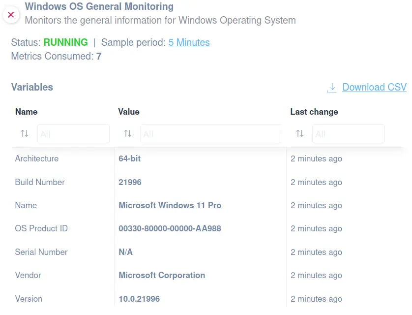 Windows OS general Monitoring