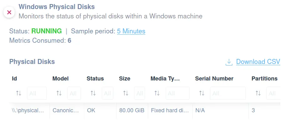 Windows OS monitoring - Physical disks