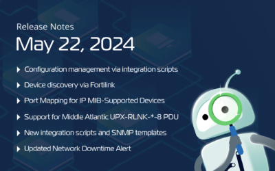 May 22, 2024 – Configuration management via integration scripts, device discovery via FortiLink, new integration scripts, and more.
