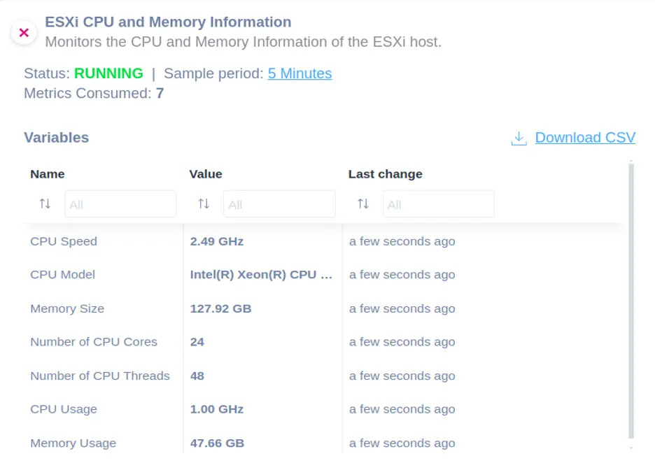 vmware esxi cpu and memory script