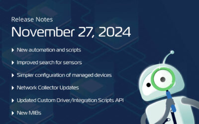 November 27, 2024 – New Azure scripts, improved search for sensors, simpler configuration of managed devices, and more. 