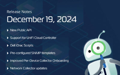 December 19, 2024 – Network Collector updates, new scripts and SNMP pre-configured templates, Domotz Public API updates, and more improvements.