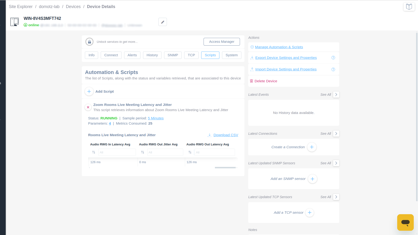 Zoom Rooms Live Meeting Latency and Jitter