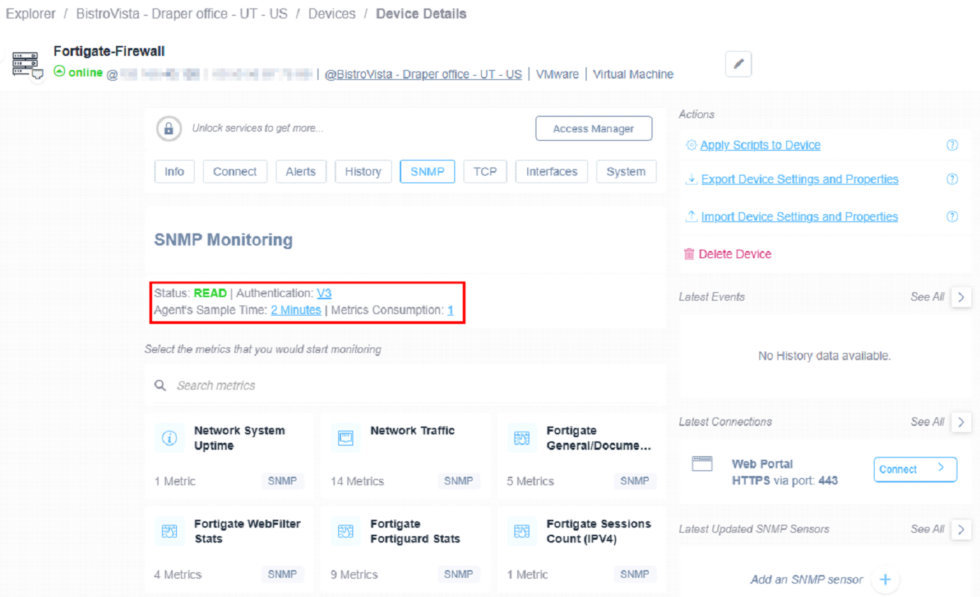 How to configure SNMP on a FortiGate - Domotz Help Center