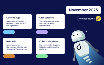 November 2025: Custom Tags, SNMP Templates, Bulk Edits & Core Fixes